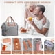 thumbnail image 4 of LOKASS Bolsa de almuerzo para mujer con aislamiento, bolsa de almuerzo de gran apertura, soporte grande para bebidas, organizador de aperitivos térmicos de nailon duradero para hombres, adultos, traba, 4 of 5
