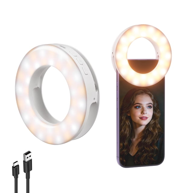 Aro de luz para selfies para teléfono NEEWER de 3,74" con clip y recargable