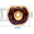 thumbnail image 5 of Taza de cerámica con forma de donut: la mejor taza para café, té, chocolate caliente y más taza de café divertida, regalo - Marrón, 5 of 5