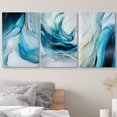 thumbnail image 3 of wall26 Canvas Print Wall Art Set Gold Blue Pastel Swirl Wave Landscape Abstract Shapes Illustrations Modern Art Decorative Boho Colorful for Living Room, Bedroom, Office - 24"x36"x3 Panels, 3 of 5