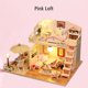 thumbnail image 4 of Casa de muñecas Casa de muñecas en miniatura DIY Kit de casa de muñecas de madera con muebles con luz LED Música Loft rosa Tomshoo Casa de muñecas, 4 of 7