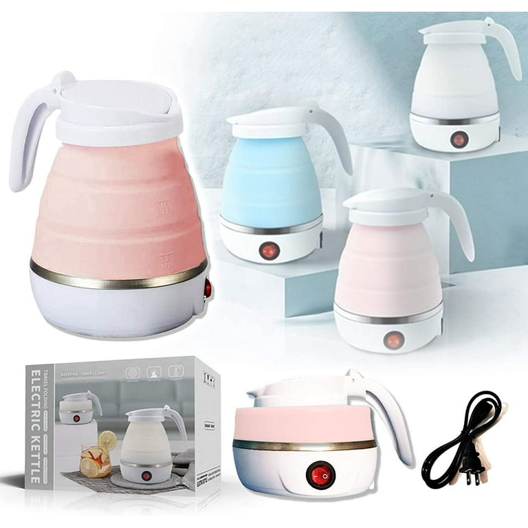 Electric kettle foldable silicone portable water kettle 600ml mini