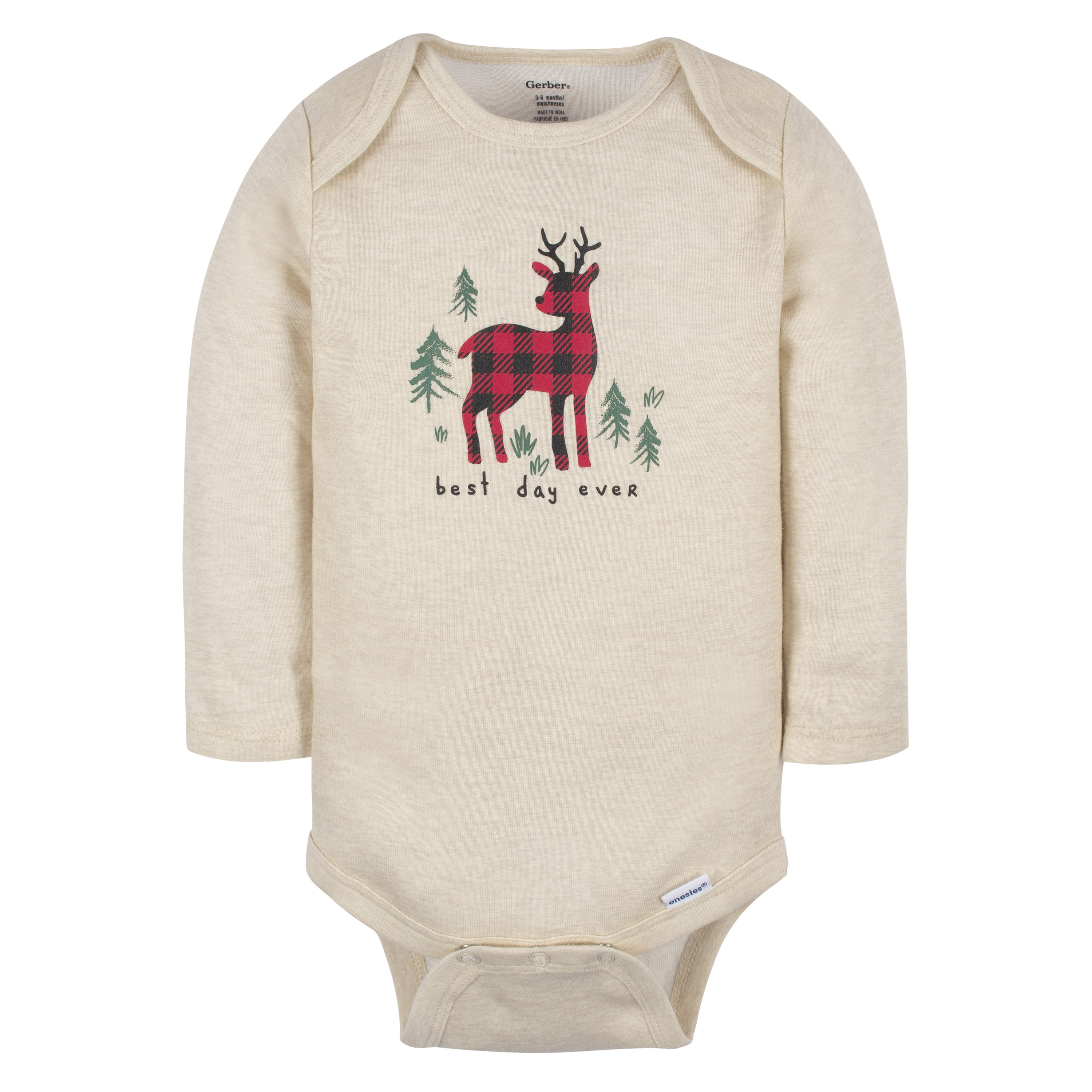 Gerber Baby Gender Neutral Long Sleeve Onesies Bodysuits, 6-Pack, Sizes Newborn - 12 Months