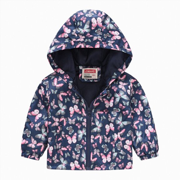 Splozh Toddler Boys Hooded Jacket Fashion Cute Toddler Boys Girls Casual Jackets Cartoon Hooded Outerwear Zipper Coats Long Sleeve Windproof Coats,Navy,2-3 Years
