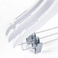 thumbnail image 2 of Quality White Wooden Kids Skirt/Pant Hanger, 100-Pack Non Slip Grip, Chrome Swivel Hook (100, 13" inch with Clips), 2 of 6