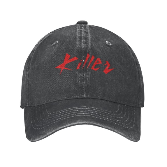 ZICANCN Killer Letters Adjustable Baseball Cap Women , Hats for Men Adult Washed Cotton Denim Baseball Caps Fashion Black