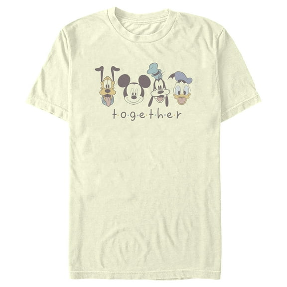 Men's Mickey & Friends Together Original Crew Graphic Tee Beige Small