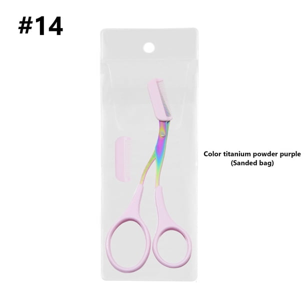 Fiudx Tijeras para Cejas, Recortador de Precisión de Acero Inoxidable, Mango Ergonómico Antideslizante, Diseño de Peine Protector, Perfectas para Dar Forma a Los Esfuerzos de Cuidado Personal, Regalo