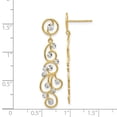 thumbnail image 2 of 14k Yellow Gold Polished Post and Rhodium Filigree Long Drop Dangle Earrings Measures 41x10mm Wide - Dangle Earring for, 2 of 2