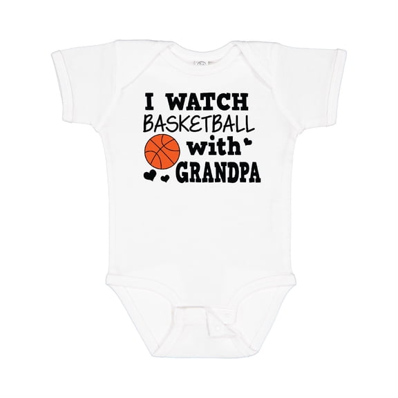 Inktastic I Watch Basketball with Grandpa Boys Baby Bodysuit