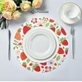 thumbnail image 5 of 1PC Place Mats Strawberry Red Round Placemat Heat-Resistant Placemats Dining Table Mat Circle Shape 15.4" for Kitchen/Dinner/Party/Restaurant Home Decor Gifts, 5 of 7