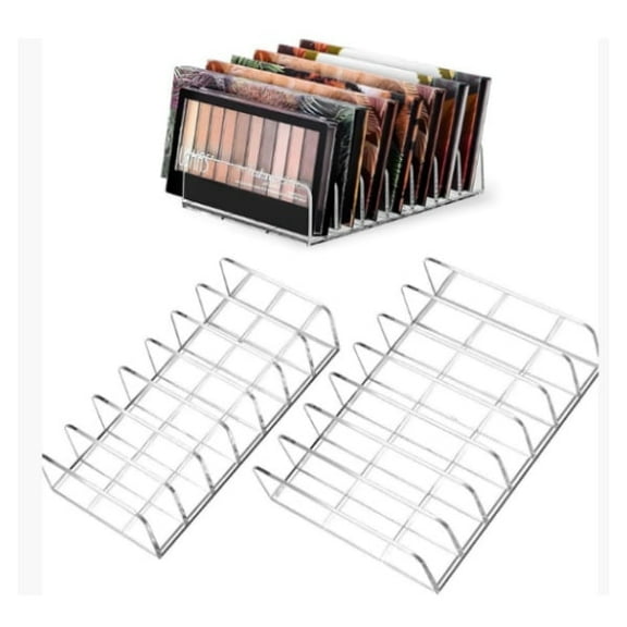 Wanfoou 2 Pack Acrylic Eyeshadow Palette Makeup Organizer,7-Cell Cosmetic Storage,Accessories Storage Organizer for Cosmetic,Eye Shadow,Sunglasses and Wallets