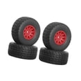 thumbnail image 4 of Milaget 4 Pieces RC Tires with Wheel Rim DIY Accessories for Ara550116 Crawler Model Red, 4 of 9
