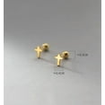 thumbnail image 2 of K-KED Solid 925 Sterling Silver Small Cross Crucifix Stud Earrings Screw Backs-Rose Gold, 2 of 6