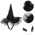 thumbnail image 2 of Diadema con sombrero de bruja para Halloween, banda para el cabello, sombrero para disfraz de bruja, accesorios para el cabello para Halloween, suministros para fiestas de disfraces en negro, 2 of 7