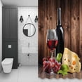 thumbnail image 4 of Vintage Farmhouse Shower Curtain for Bathroom Decor, Wine Cheese Grapes Brown Wood Grain Waterproof Fabric Shower Curtain, 60"x72" Set with 12 Hooks, 4 of 9