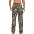 thumbnail image 2 of Faty-T Yellow Leopard Animal Cheetah Pattern Pajama Pants Men's Lounge Pants Straight-Fit Men Pajama Bottoms, 2 of 7
