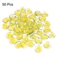 thumbnail image 3 of Uxcell Decorative Flat Glass Marbles 17-19mm Rock Vase Filler Petal Yellow for Fish Tank Table Scatter Decor, 50 Pcs, 3 of 5