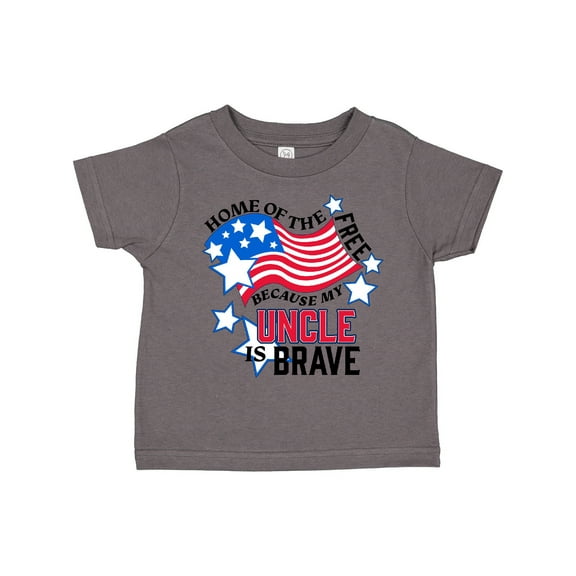 Inktastic Home of the Free Because My Uncle is Brave Boys or Girls Toddler T-Shirt