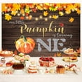 thumbnail image 3 of Fall Maple Leaf Background Pumpkin First Birthday Party Backdrop Wood Light Photography Backdrop Baby Shower Birthday Decoration,5X3FT, 3 of 5