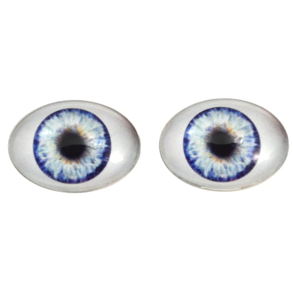 Blue Doll Oval Glass Eyes
