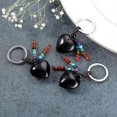 thumbnail image 3 of Llavero con borlas de cuentas de piedras preciosas ZHAOCHENG cuarzo rosa natural forma de corazón 7 chakras, 3 of 5