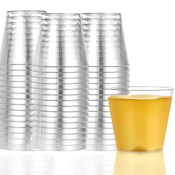 EcoQuality 5oz Clear Tumbler Plastic Cup - Durable Disposable Plastic Cups - Eco-friendly Cold Cups for Cocktails, Home, Office, Events, Wedding, Parties (500)