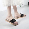 thumbnail image 2 of Womens Glitter Bling Fancy Slide Flat Low Wedge Sparkle Sandals Shoes, 2 of 7