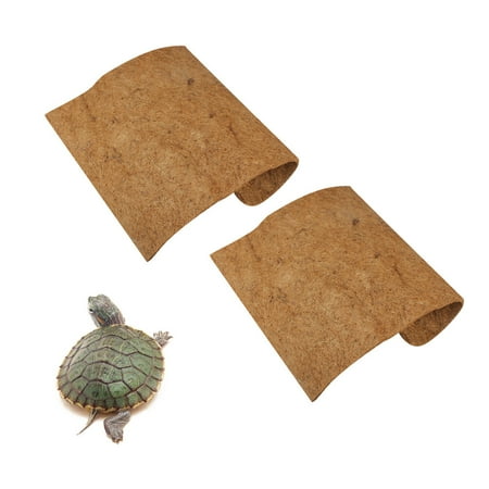 COMPUKAS 2-Pack Natural Coconut Fiber Liner Mats for Reptile Habitats, Light Brown, and Bedding