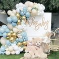 thumbnail image 4 of Arco Globos Azul, 125 Piezas Guirnalda de Globos Azul Dorado y Arena Blancos, Globos de Cumpleaños, Decoracion de Fiesta Azul y Blancos Globos para Cumpleaños, Boda, Decoracion Comunion, 4 of 4