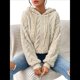 thumbnail image 1 of Suéter Holgado de Franela con Capucha para Mujer, Larga y Cálido para Invierno Albaricoque L, 1 of 8