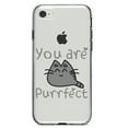 thumbnail image 1 of DistinctInk Clear Shockproof Hybrid Case for iPhone 7 8 SE (2020 Model) 4.7" Screen TPU Bumper Acrylic Back Tempered Glass Screen Protector - You Are Purrfect, 1 of 5