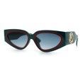 thumbnail image 4 of Womens Diva Narrow Triangular Thick Temple Plastic Fashion Sunglasses Green Red - Smoke, 4 of 8