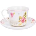 thumbnail image 3 of STP Porcelain J-217514 Tea Cup and Saucer, English Rose, Bone China Porcelain, Floral Design, 13.5 fl oz, 3 of 5