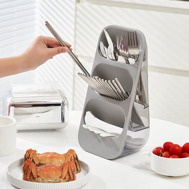 Aqestyerly Storage and Organization Closet -Proof Multifunctional Kitchen Tableware Storage Box Chopsticks Spoon Spatula Rack Wall-Mounted Basket Cage with Cover
