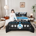 thumbnail image 4 of Castle Fairy Baseball Game 3 Pieces Queen Comforter Set for Children Teens Adults,Sport Theme Ultra Soft Bedding Sets,Black Blue Bedding Comforter Set Breathable,Ultra Soft Home Decor,Reversible, 4 of 8