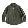 thumbnail image 3 of Bcfgryg Heavy Duty Work Shirt For Long Sleeve Button Down Utility Twill Casual Business Wear Durable Comfortable Pocketed Attire Big and Tall Shirts Green XXL, 3 of 4