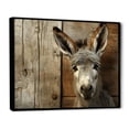 thumbnail image 2 of Designart "Charming Donkey Portrait in Wood" Animals Framed Wall Art - Modern Farmhouse Grey Donkey Entryway Framed Wall Art Print, 2 of 6