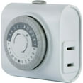 thumbnail image 1 of GE, 15119 24-Hour Indoor Basic Timer, 1 Polarized Outlet, Plug-In, Daily On/Off Cycle, 30 Minute Interval, for Lamps, Seasonal Appliances, and Portable Fans, 1 Pack, 1 of 1