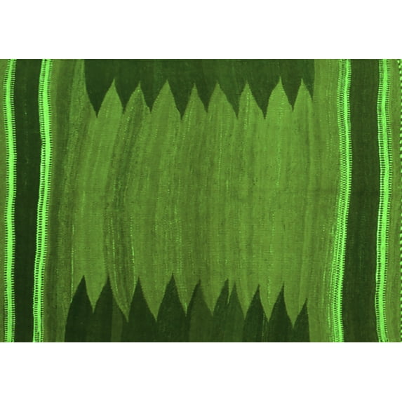 Ahgly Company Indoor Rectangle Abstract Green Contemporary Area Rugs, 5' x 8'