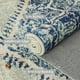thumbnail image 3 of Alfombra redonda, fácil de usar, 183 cm, vintage, azul crema, lavable, 3 of 8
