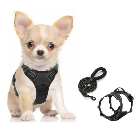 GoodTool Dog Harness Night Reflective Pet Harness with 2m Dog Leash for Small to Medium Dogs