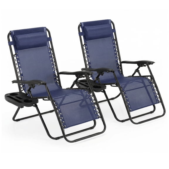 Alvantor 2-Pack Zero Gravity Lounge Chairs,Folding Recliners with Pillow & Cup Holder for Outdoor Patio, Pool, Beach