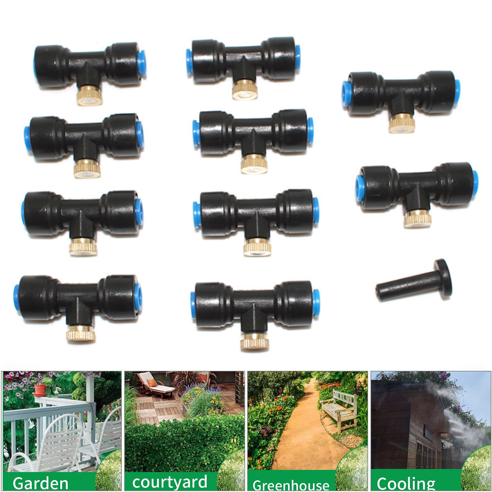 20-100pcs Plastic Misting Nozzle Greenhouse Cooling System Atomized Sprinkler 