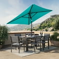 thumbnail image 2 of CorLiving 6.5ft x 6.5ft Square Durable Fabric Canopy Tilting Outdoor Umbrella with Steel Frame and Fillable Base for Patio, Pool, Garden, and more, 2 of 9