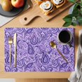thumbnail image 2 of Vintage Purple Placemats Set of 4, Retro Botanical Abstract Art Placemats for Dining Table, Place Mats for Kitchen Tabletop, Waterproof Wipeable Dining Table Mats Set, 2 of 9