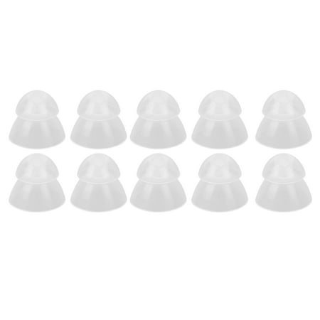 

10 Pcs Hearing Amplifier Ear Tips Transparent Double Layer Closed Anti Static Soft Silicone Earplug Domes S