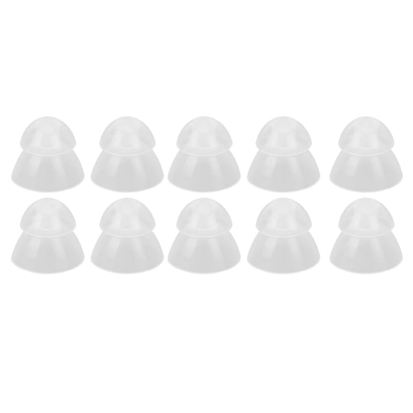 10 tapones para los oídos con amplificador auditivo, transparentes, de doble capa, cerrados, antiestáticos, de silicona suave, tamaño M