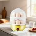 thumbnail image 4 of Linnome Mini Stainless Steel Double Layer Egg Cooker Small Kitchen Appliance for Soft or Hard Boiled Eggs Breakfast Preparation, 4 of 6
