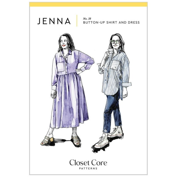 Jenna Button Up Shirt And Dress Sewing Pattern by Heather Lewenza from Closet Core Patterns